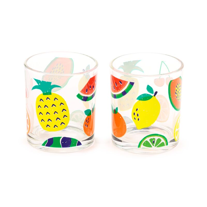 Set di frutta estiva 2 bicchieri di bicchieri da bere 350 ml