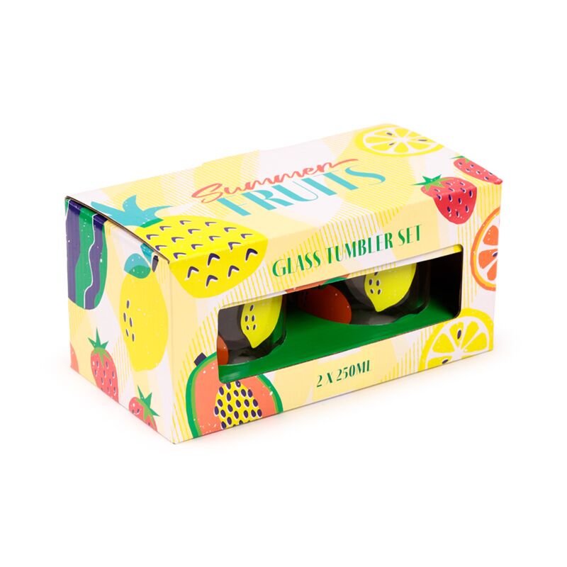 Set di frutta estiva 2 bicchieri di bicchieri da bere 350 ml