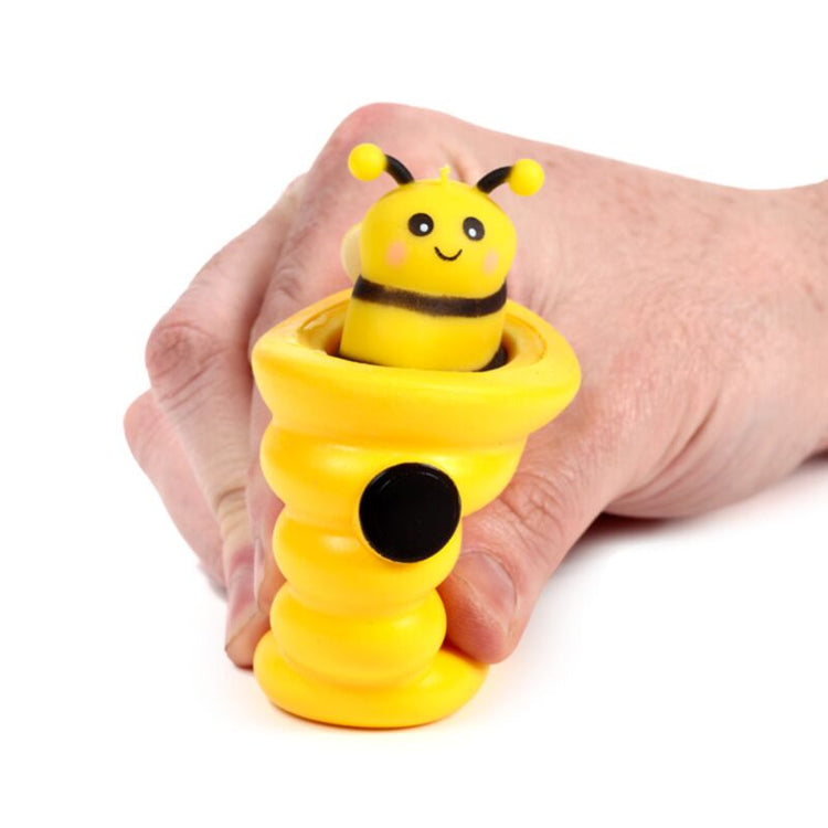 Squeezable bee beehive pop out