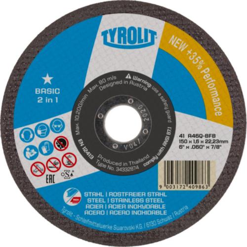 Tyrolit dss 125x2.5mm a30q-bf basic st acciaio inox | 25 pz
