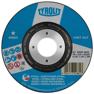 Tyrolit abs 178x6.0mm a30p-bfb basic st acciaio inox taglio rapido | 10 pezzi
