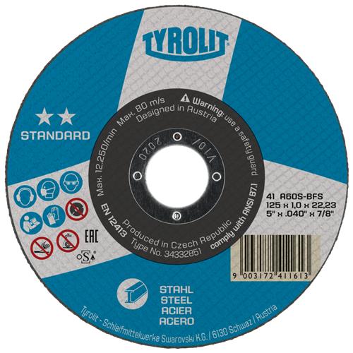 Tyrolit dss 178x3.0mm a30s-bf acciaio standard | 25 pz