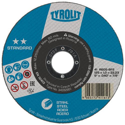 Tyrolit dss 125x1.6mm a46q-bfs acciaio inox standard | 25 pz