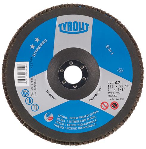 Disco lamellare Tyrolit 125mm za80 acciaio inox standard | 10 pezzi