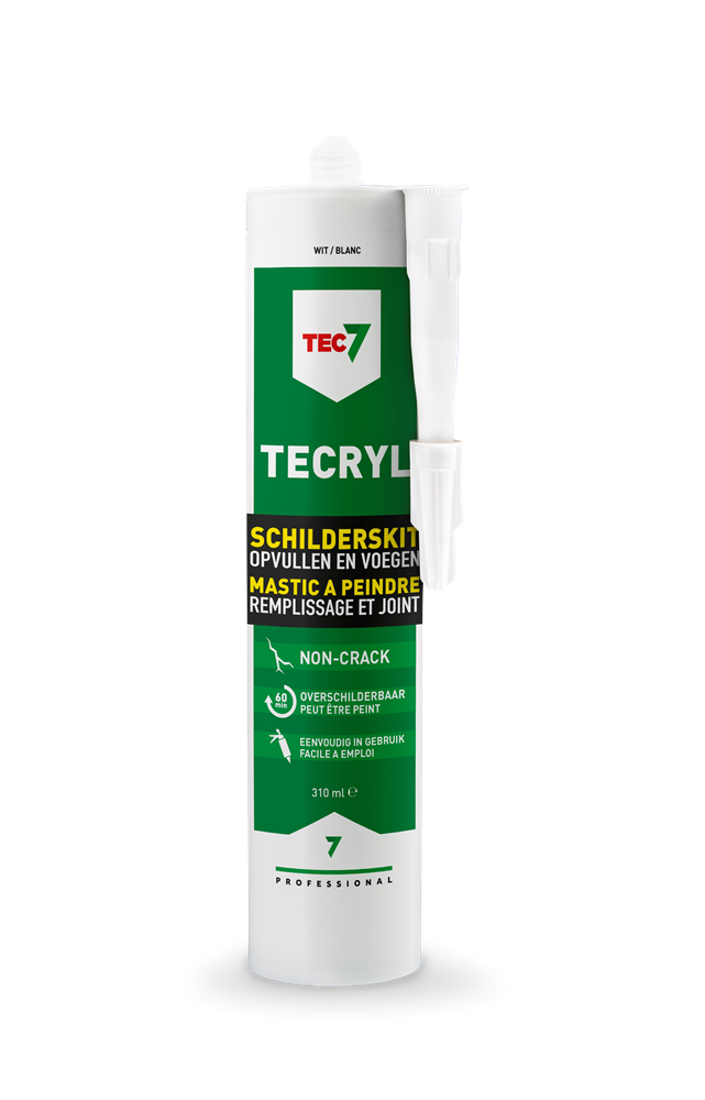 Tubo sigillante acrilico per pittori Tec7 tecryl bianco 310 ml | 12 pezzi