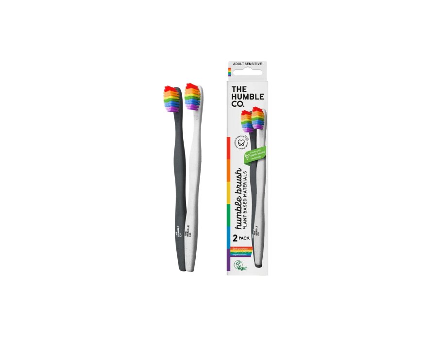 The Humble Co. Spazzolino a base di pianta sensibile nero bianco orgoglioso 2 St.