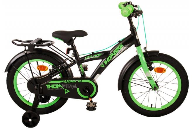 Bike para niños Volare Thombike - Niños - 16 pulgadas - Black Green - Dos frenos de mano