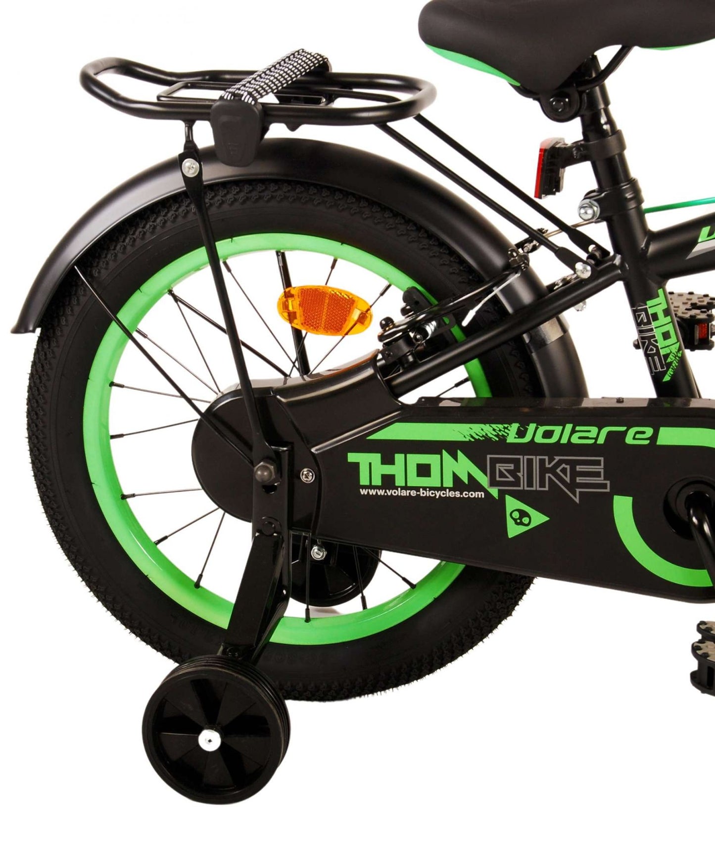 Bike para niños Volare Thombike - Niños - 16 pulgadas - Black Green - Dos frenos de mano