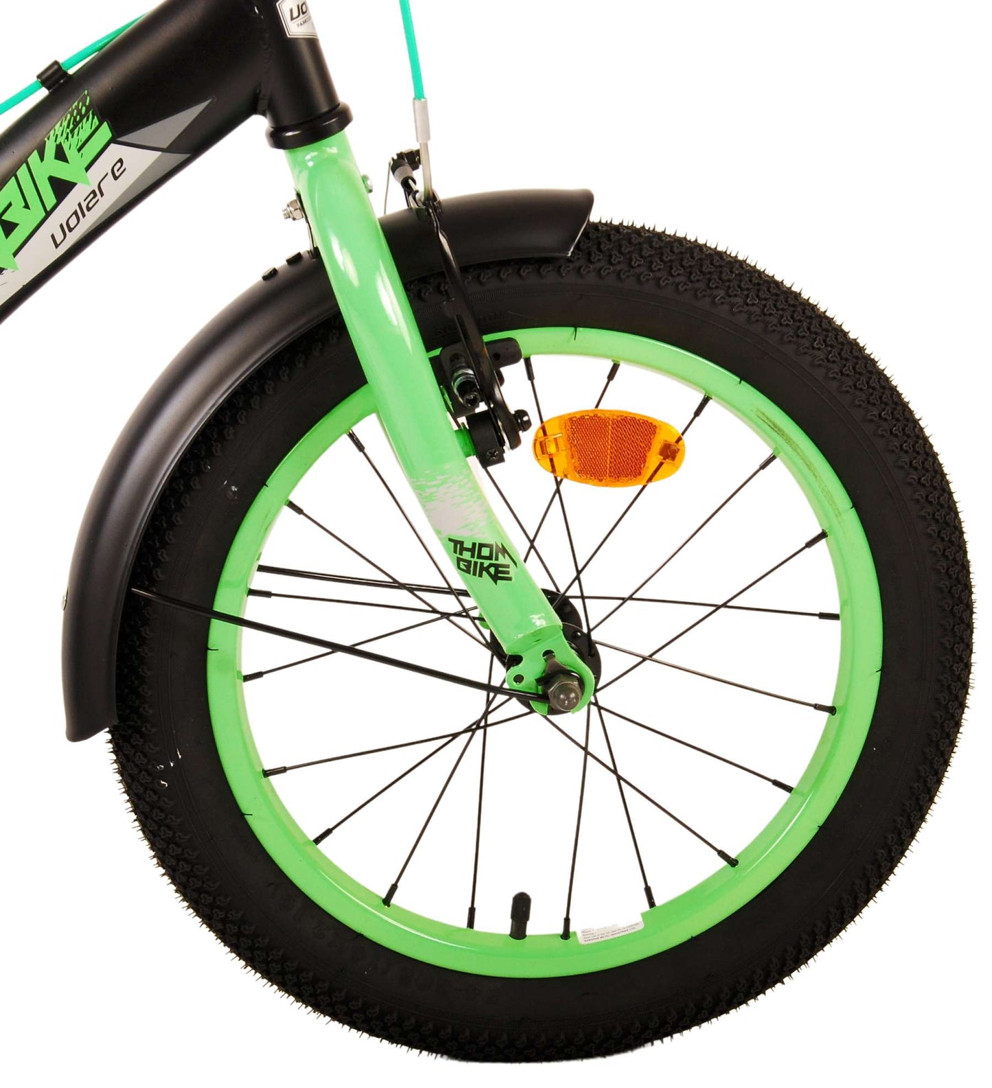 Bike para niños Volare Thombike - Niños - 16 pulgadas - Black Green - Dos frenos de mano