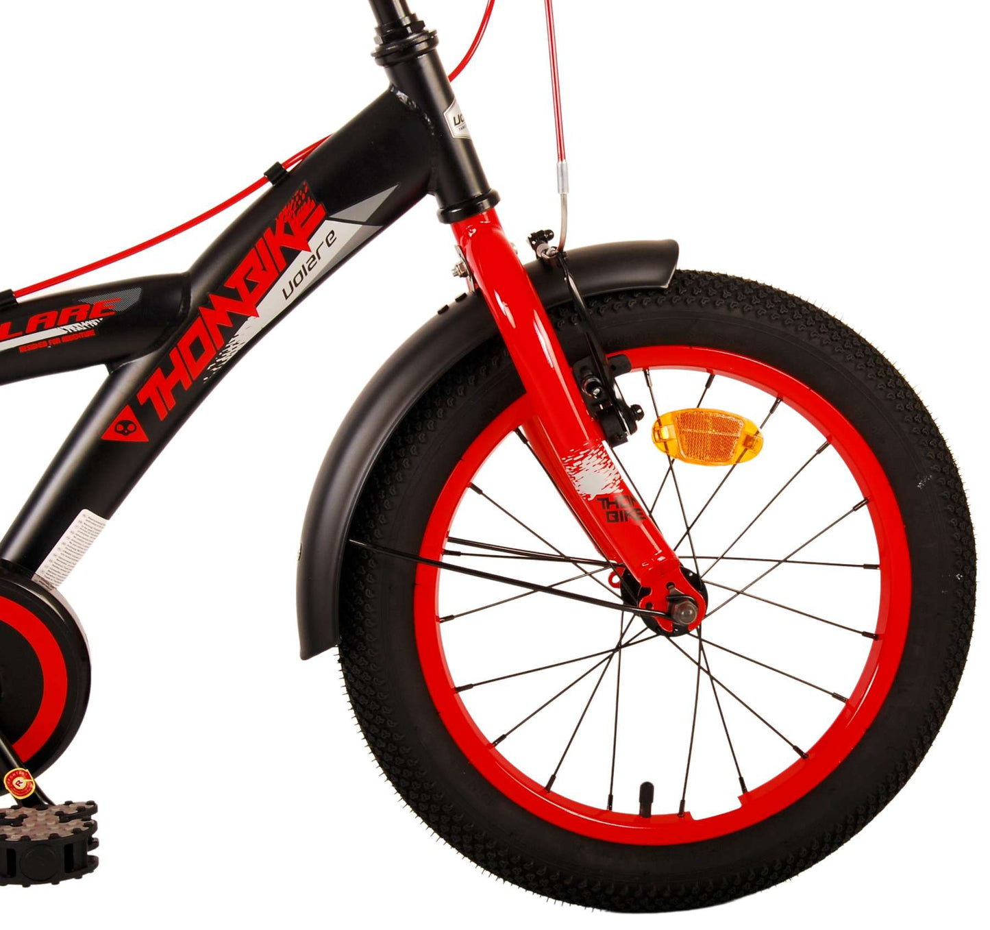 Bike per bambini Volare Thbike - Boys - 16 pollici - rosso nero - freni a due mani