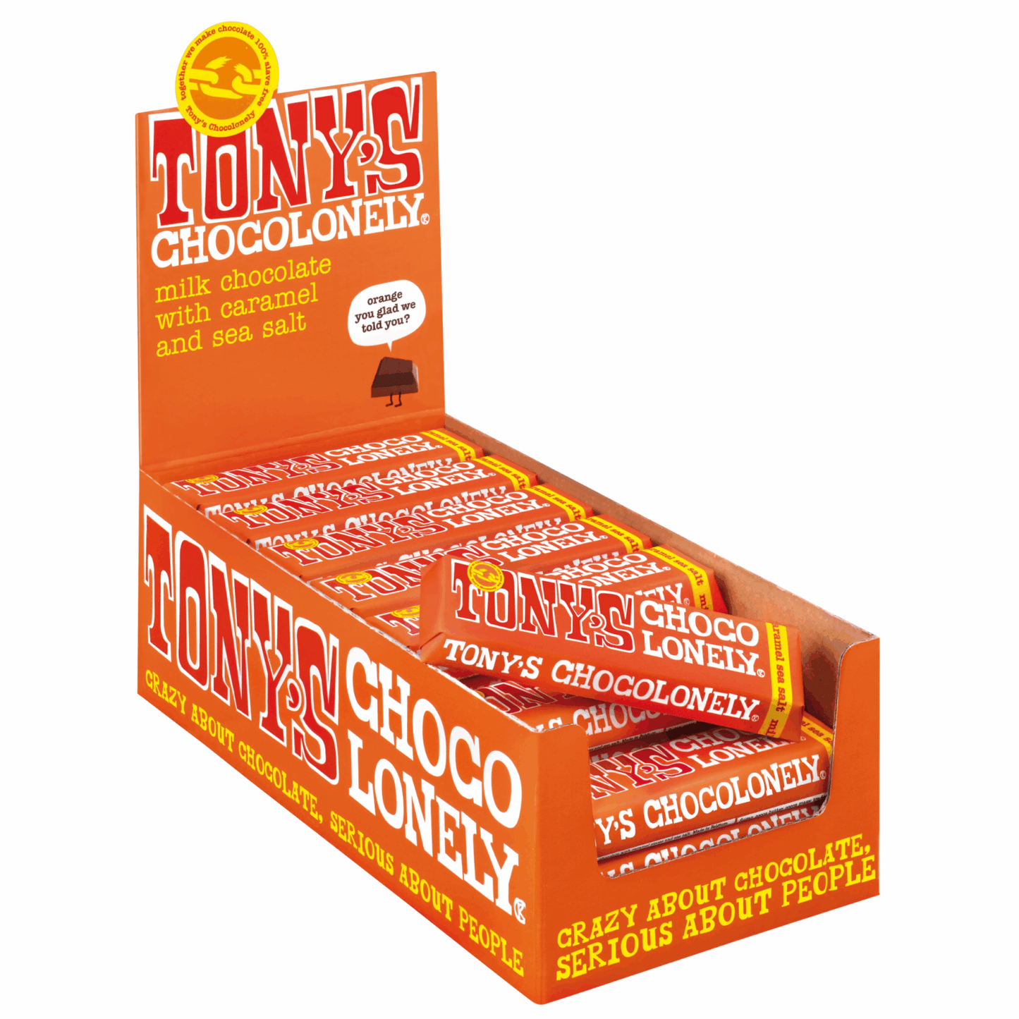 Sal marina chocolonely y caramelo de Tony's (35x 47gr)