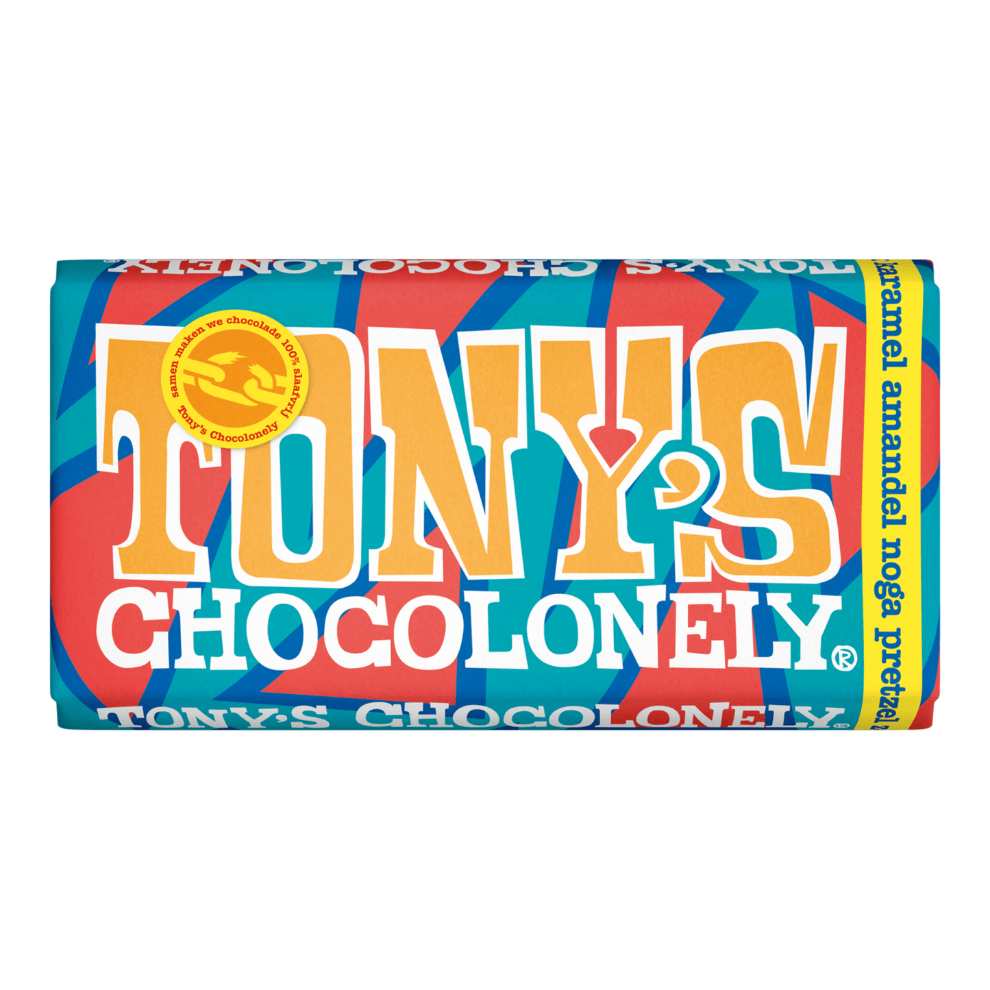 Tony's chocolonely turrón de pretzel con caramelo de leche y sal marina (15x180gr)
