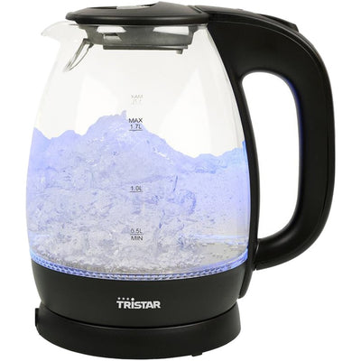 Tristar wk-3405 glazen waterkoker (zwart transparant, 1,7 liter)