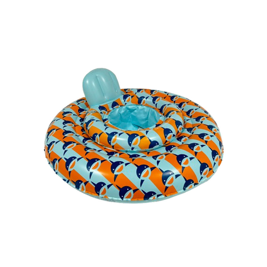 Squalo tropicale | Float per bambini blu arancione 0-1 anni