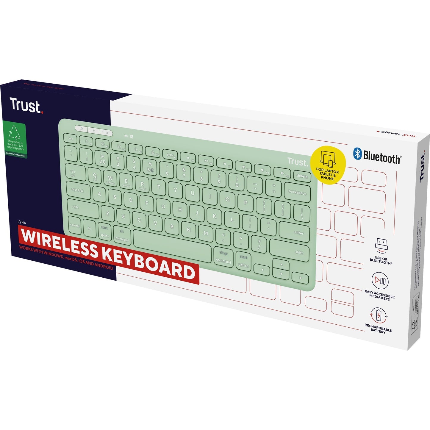 Confiar en lyra compacto teclado inalámbrico