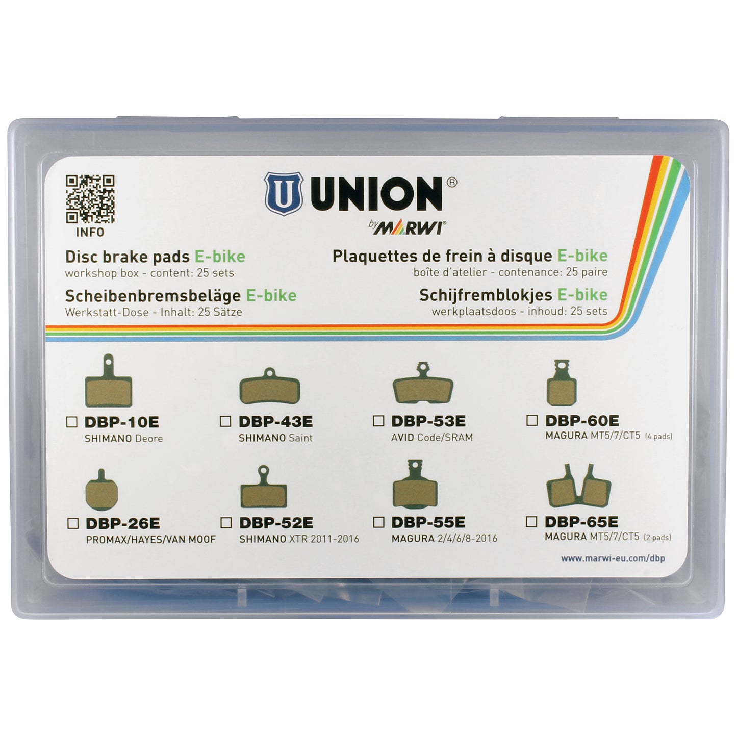 Marwi union schijfremblokset dbp-65e e-bike organisch kevlar (25pr)