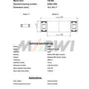 Marwi Kogellager CB-082 63802 2RS 15X24X7 - afbeelding 3