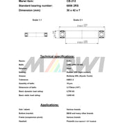 Marwi Kogellager CB-2112 6806 2RS 30x42x7 - afbeelding 3