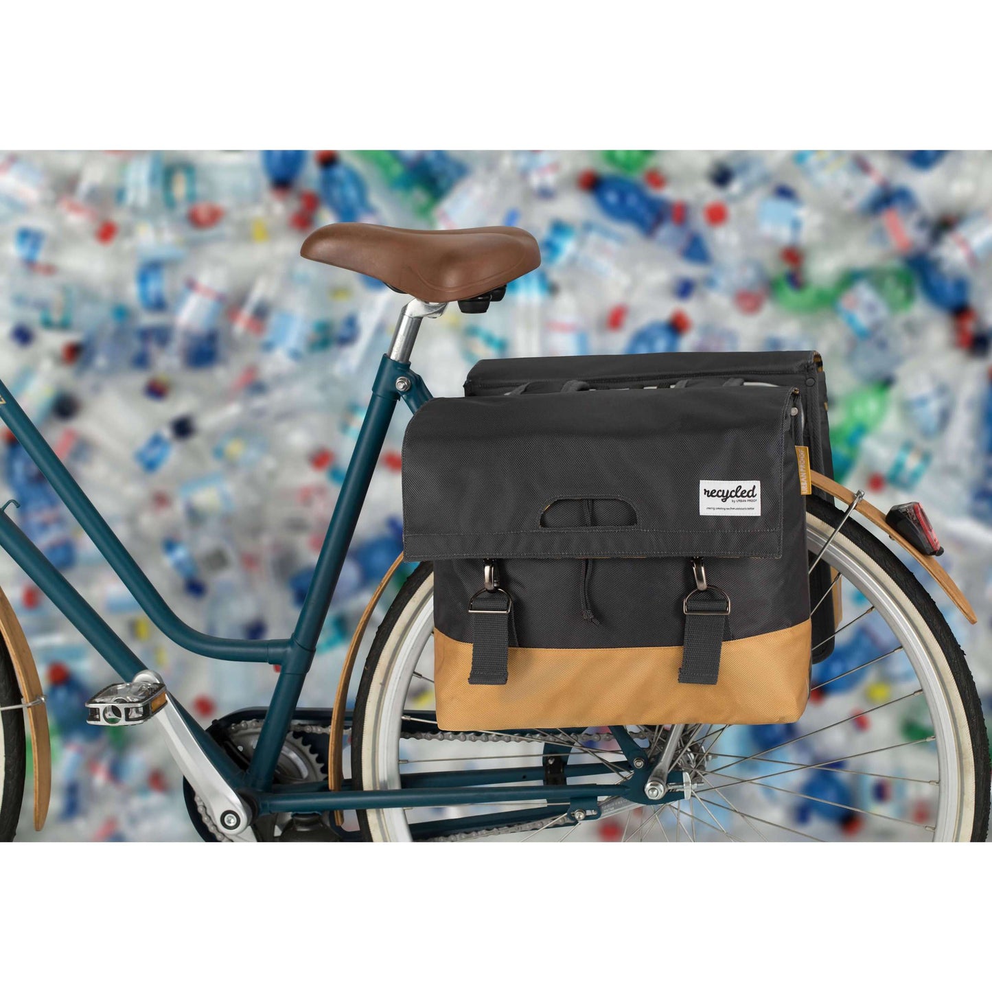 Urban Proof dubbele fietstas - zwart geel - 40L