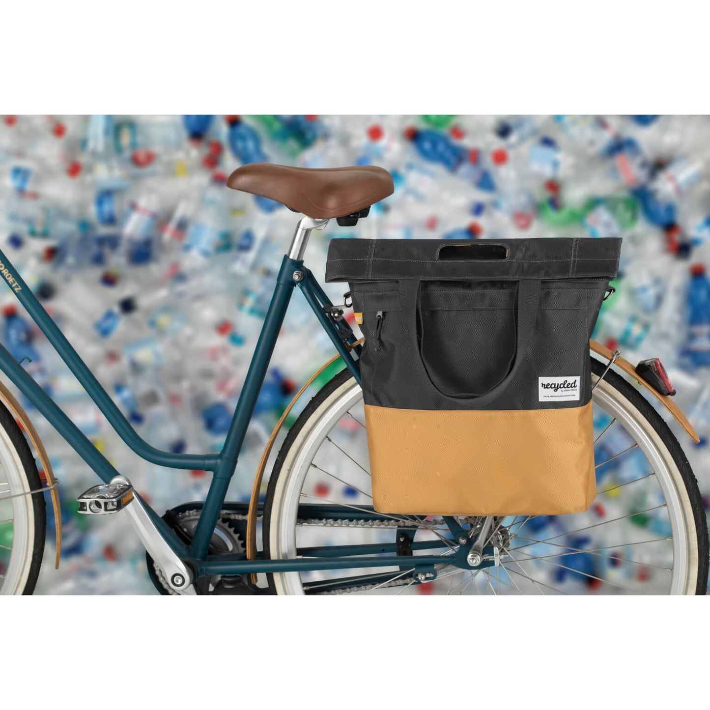 Borsa per biciclette da 20L a prova urbana - grigio -yellow - unisex - resistente all'acqua - materiale per animali domestici riciclati