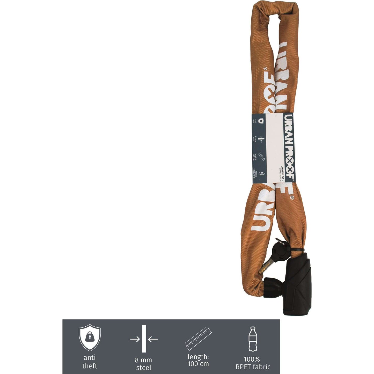 Blocco della catena urbana a prova di 8mm*100 cm giallo