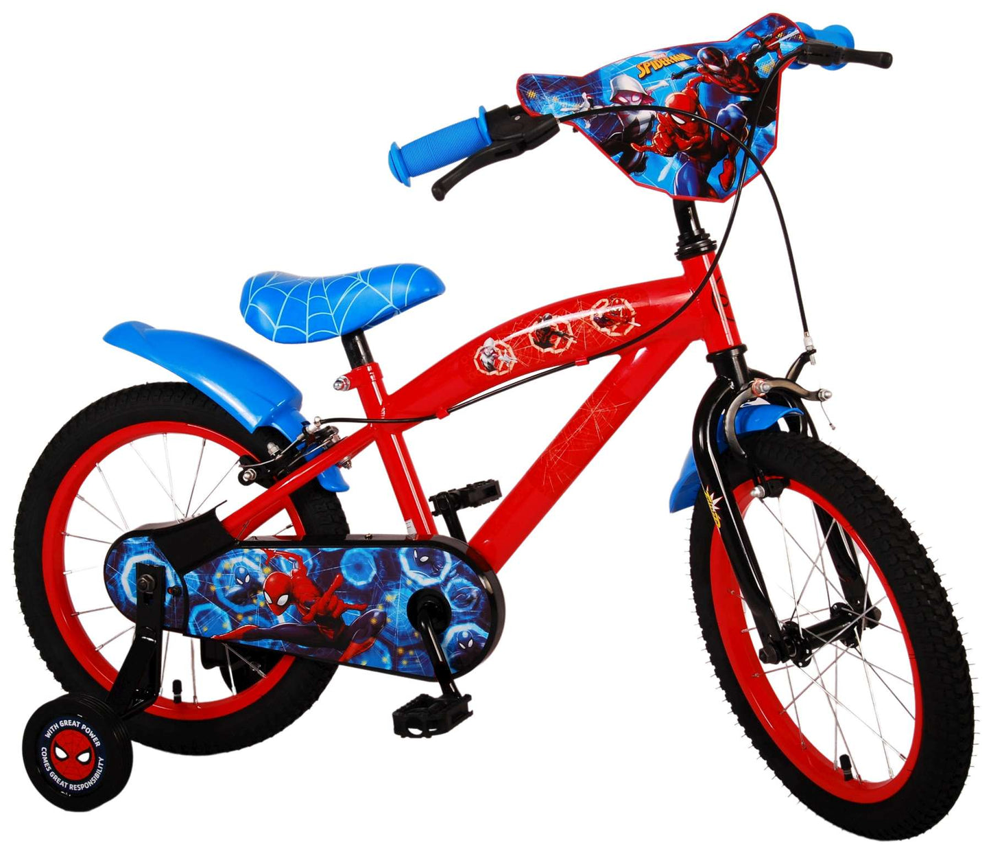 Bike per bambini Ultimate Spider -man - Boys - 16 pollici - rosso blu - freni a due mani