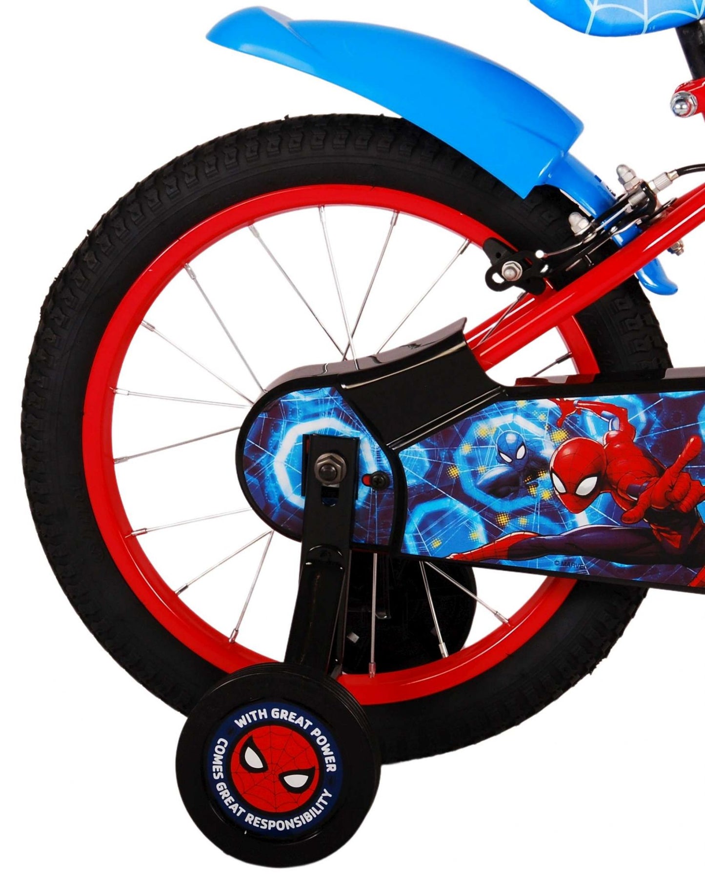 Bike per bambini Ultimate Spider -man - Boys - 16 pollici - rosso blu - freni a due mani