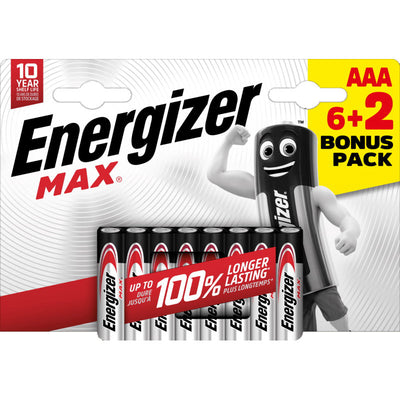 Energizer Max LR03 AAA Blister 6+2 pezzi