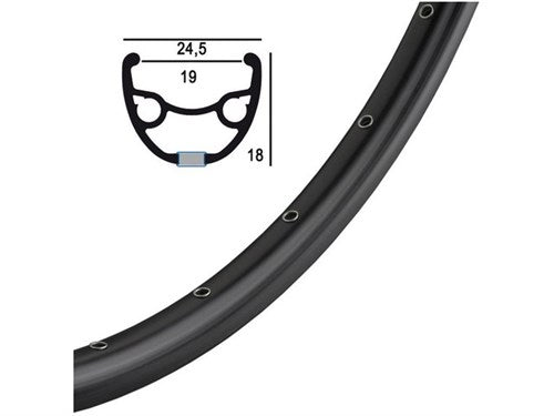 Ryde Velg 28 (622) Rival-21 36 14 Negro (Unimento)