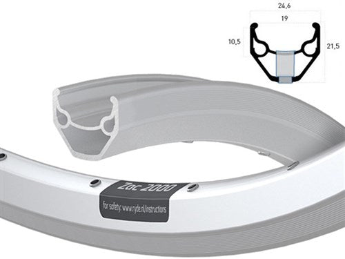 Cerchio rigido ryde 28 (622) zac-2000 36 14 silver (rettificato)