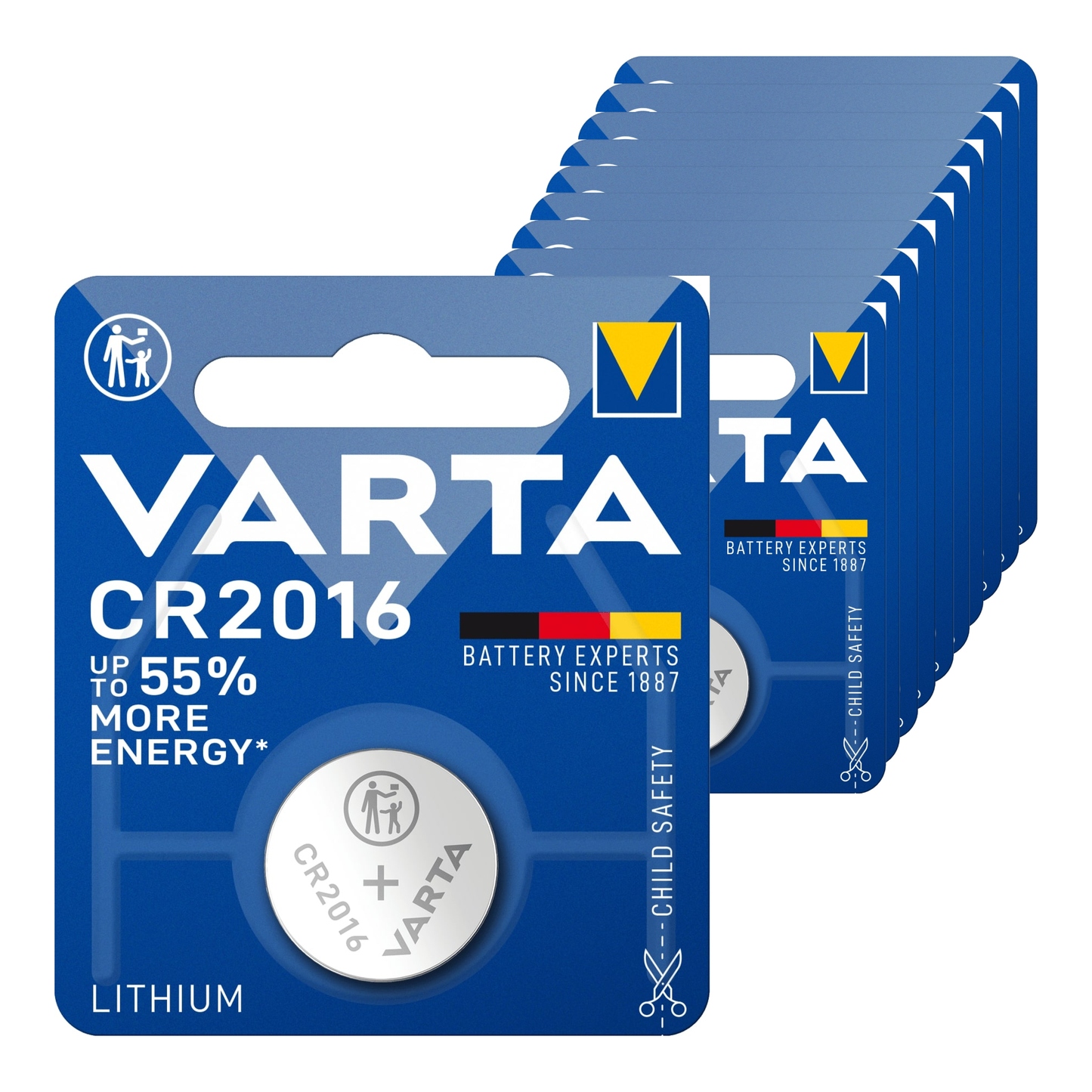 Varta cr2016 lithium knoopcel batterij (10 stuks)