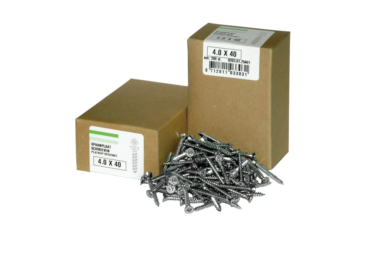 Tornillo para aglomerado Hoenderdaal vz pk pz2 4.0x70 | 200 piezas - 0203.01.26203