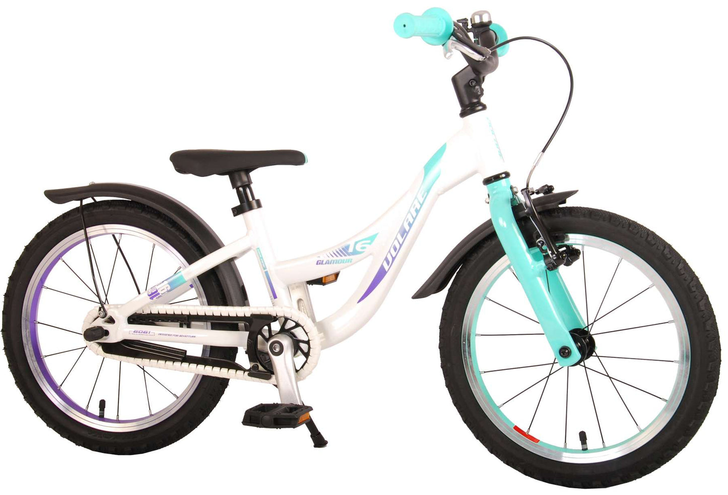 Bicycle per bambini Glamour Glamour - Girls - 16 pollici - White Mint Green - Prime Collection