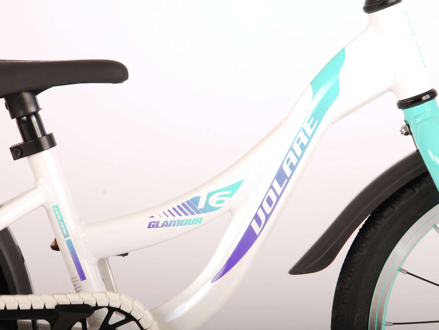 Volare Glamour Kinderfiets - Meisjes - 16 inch - Wit Mint Groen - Prime Collection
