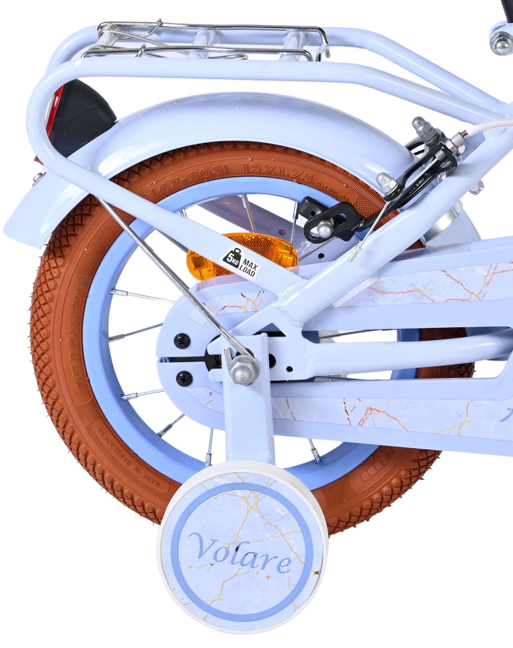 Bicicletta per bambini Volare Ashley - ragazze - 12 pollici - blu pastello - due freni a mano