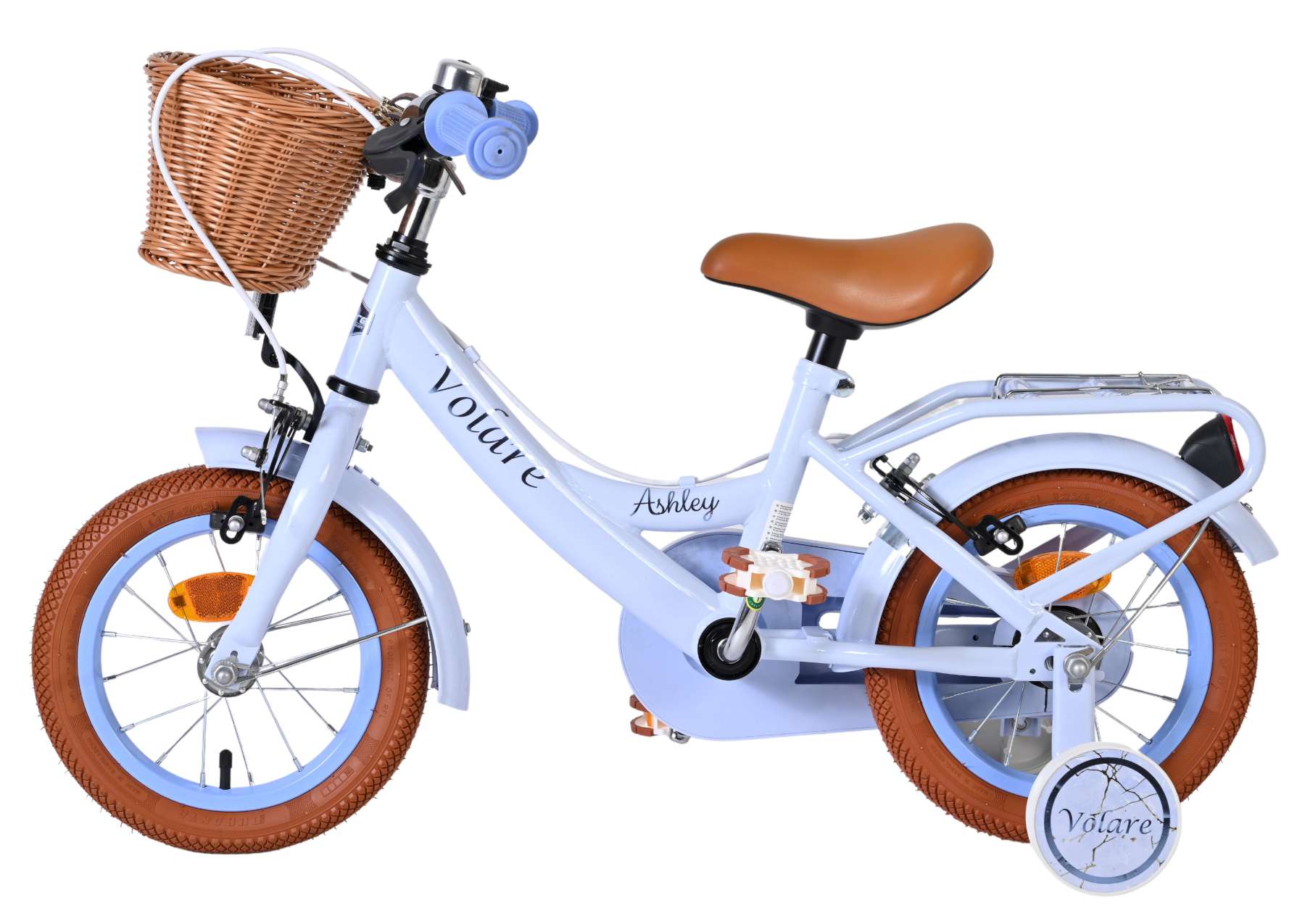 Bicicletta per bambini Volare Ashley - ragazze - 12 pollici - blu pastello - due freni a mano