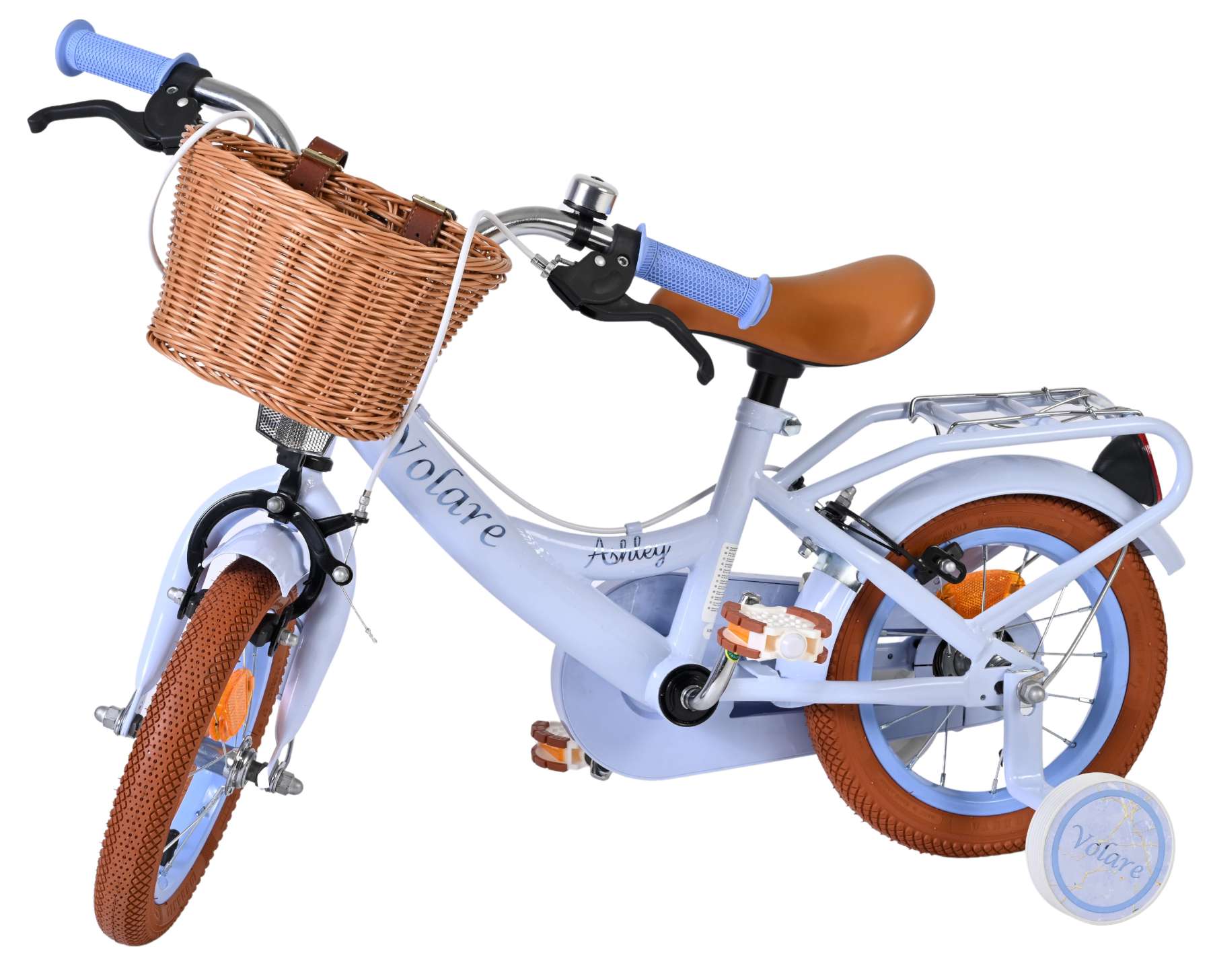 Bicicletta per bambini Volare Ashley - ragazze - 12 pollici - blu pastello - due freni a mano