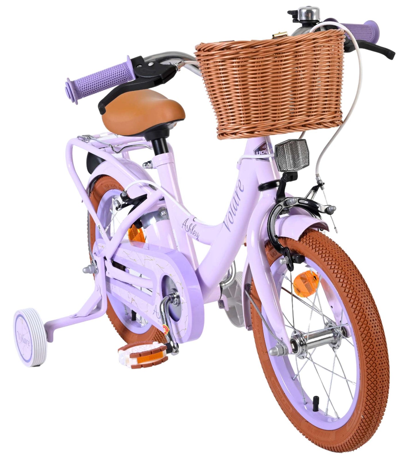 Bicicleta infantil Volare Ashley - niña - 14 pulgadas - lila - dos frenos de mano