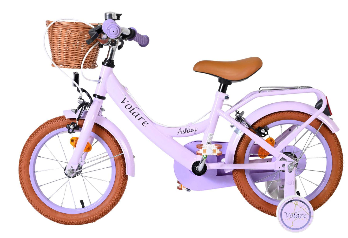Bicicleta infantil Volare Ashley - niña - 14 pulgadas - lila - dos frenos de mano