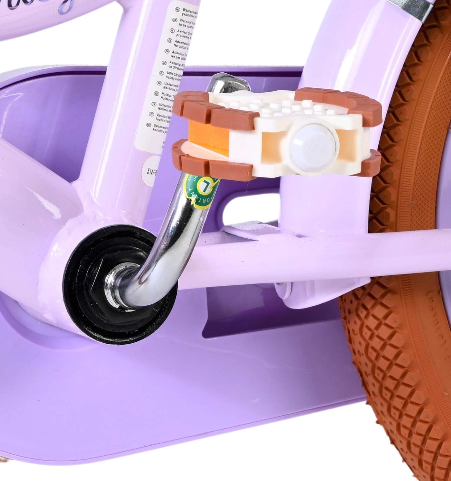 Bicicleta infantil Volare Ashley - niña - 14 pulgadas - lila - dos frenos de mano