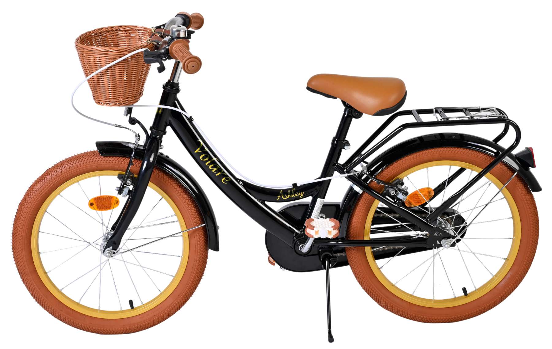 Volare ashley kinderfiets - meisjes - 18 inch - zwart - twee handremmen