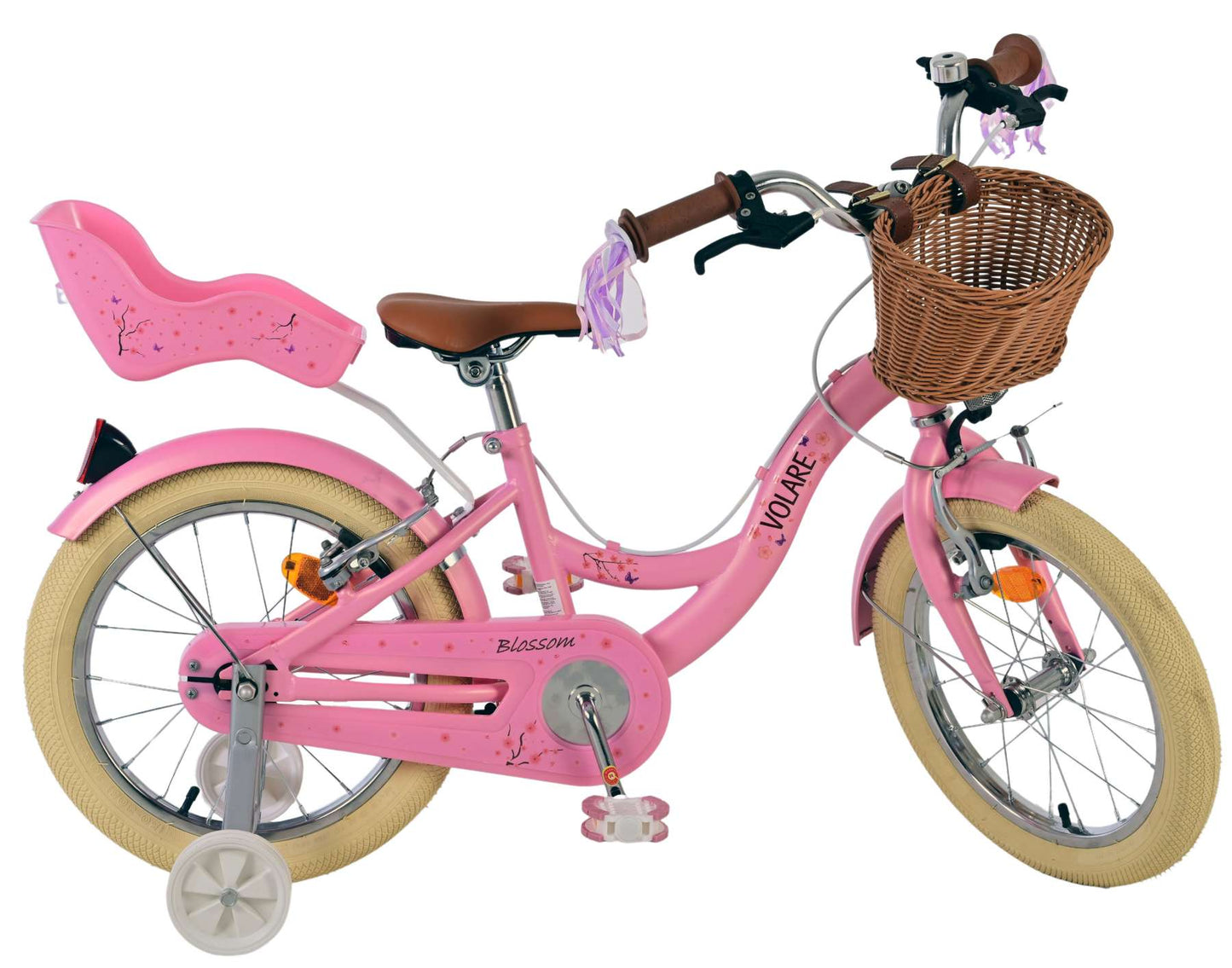 Bicicletta per bambini Volare Blossom - ragazze - 16 pollici - rosa - due freni a mano
