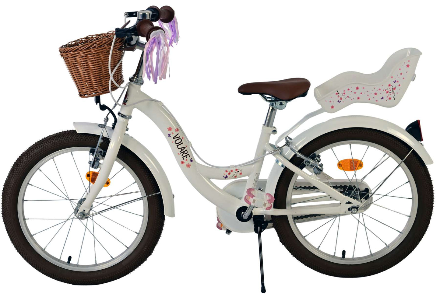 Volare blossom kinderfiets - meisjes - 18 inch - wit - twee handremmen