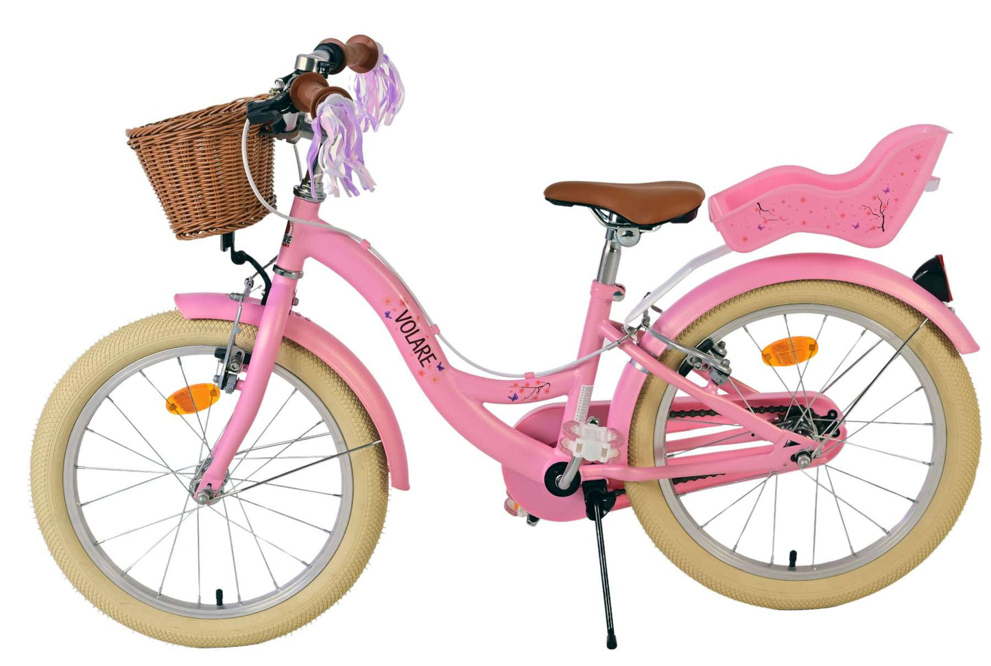 Volare blossom kinderfiets - meisjes - 18 inch - roze - twee handremmen
