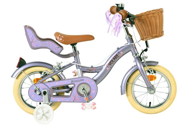 Bicicleta infantil Volare Blossom - niña - 12 pulgadas - violeta - dos frenos de mano