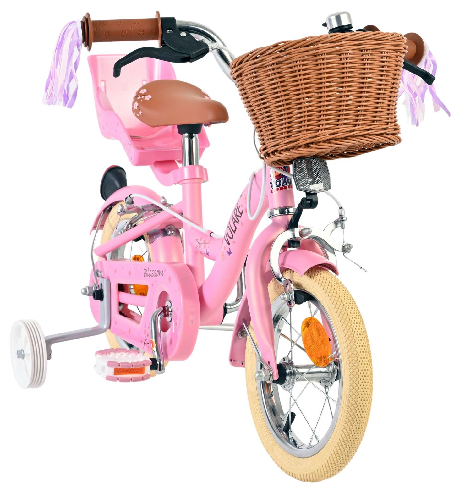 Bicicletta per bambini Volare Blossom - ragazze - 12 pollici - rosa - due freni a mano