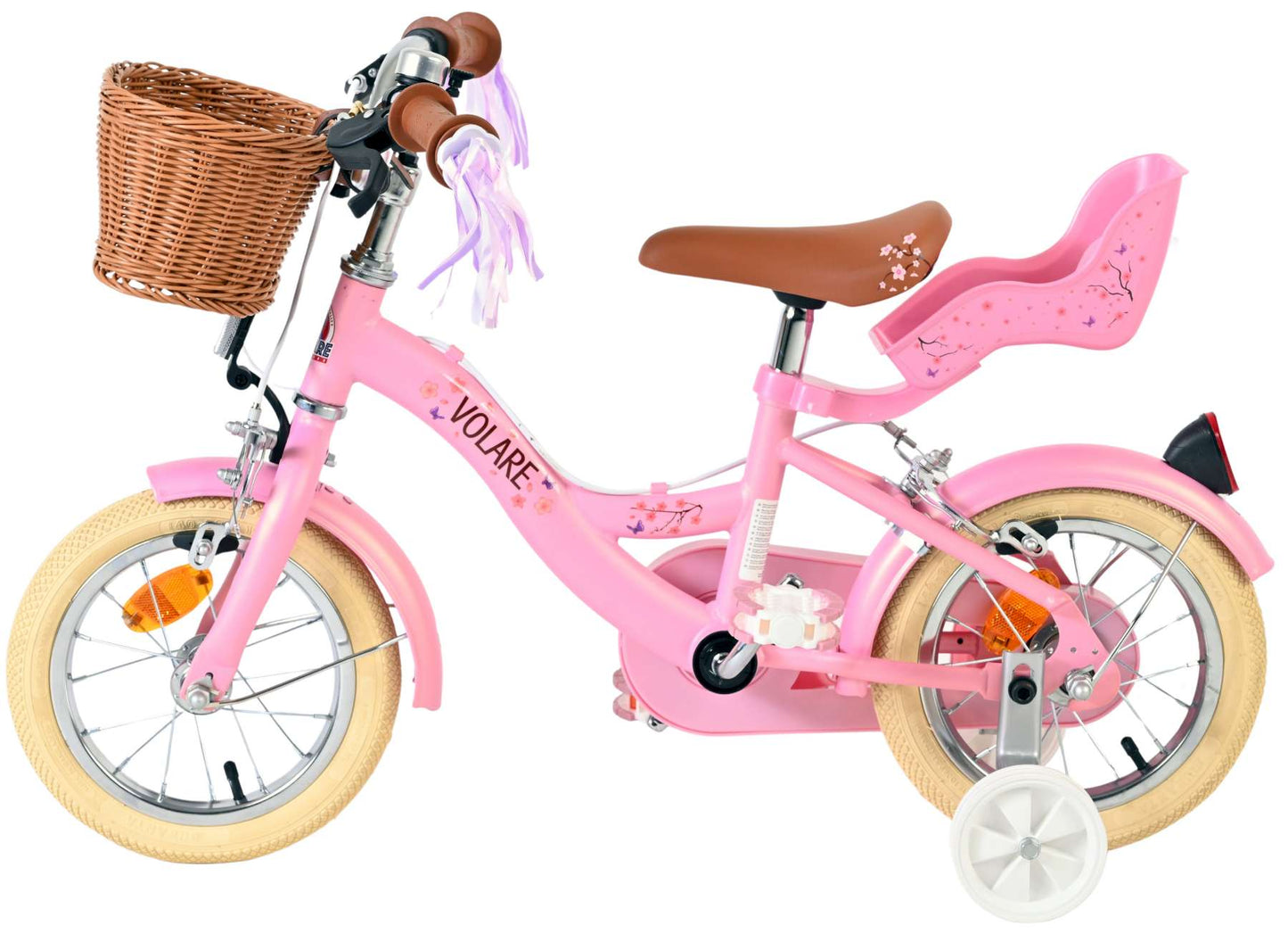 Bicicletta per bambini Volare Blossom - ragazze - 12 pollici - rosa - due freni a mano