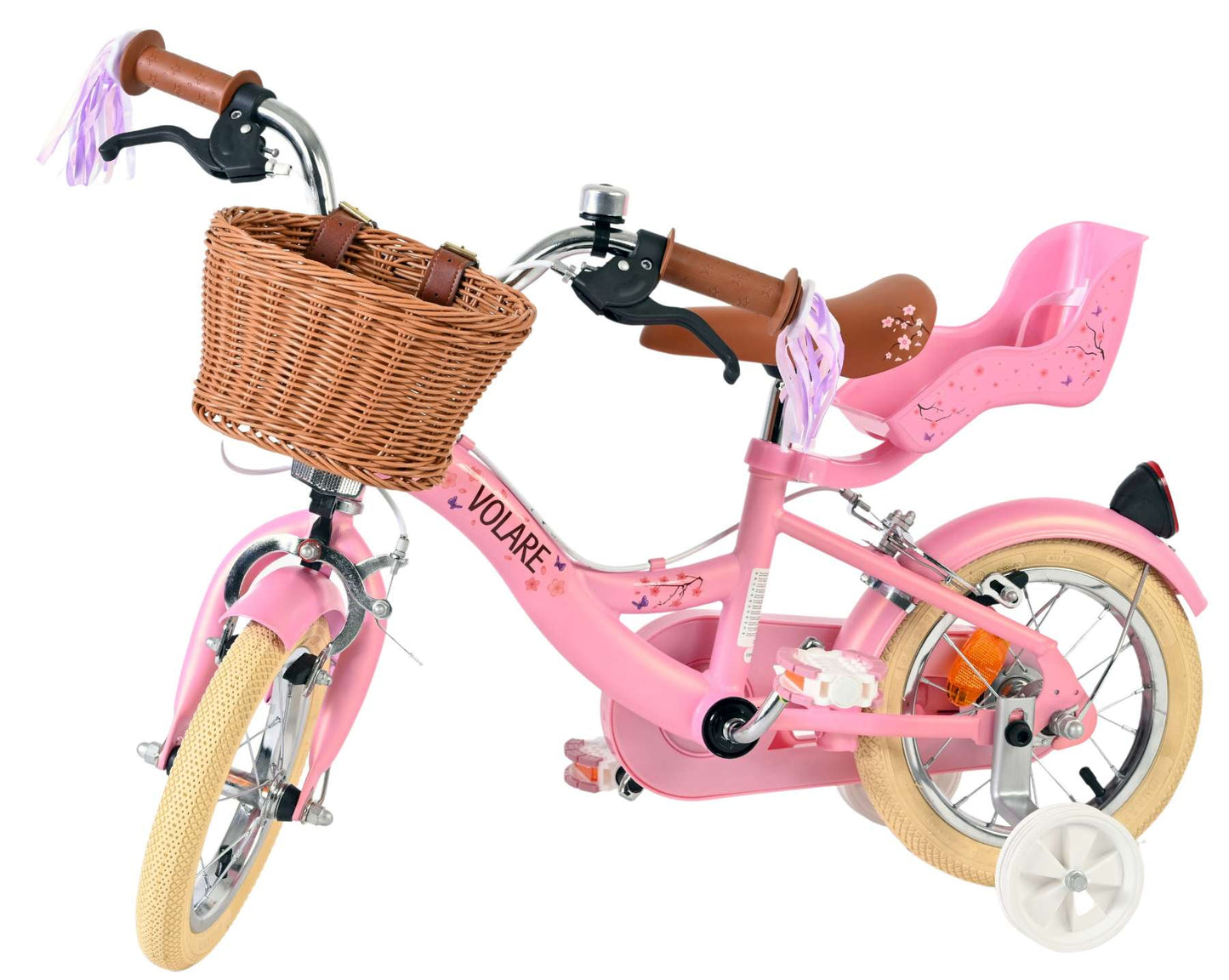 Bicicletta per bambini Volare Blossom - ragazze - 12 pollici - rosa - due freni a mano