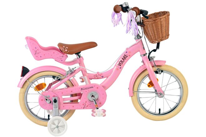 Bicicletta per bambini Volare Blossom - ragazze - 14 pollici - rosa - due freni a mano