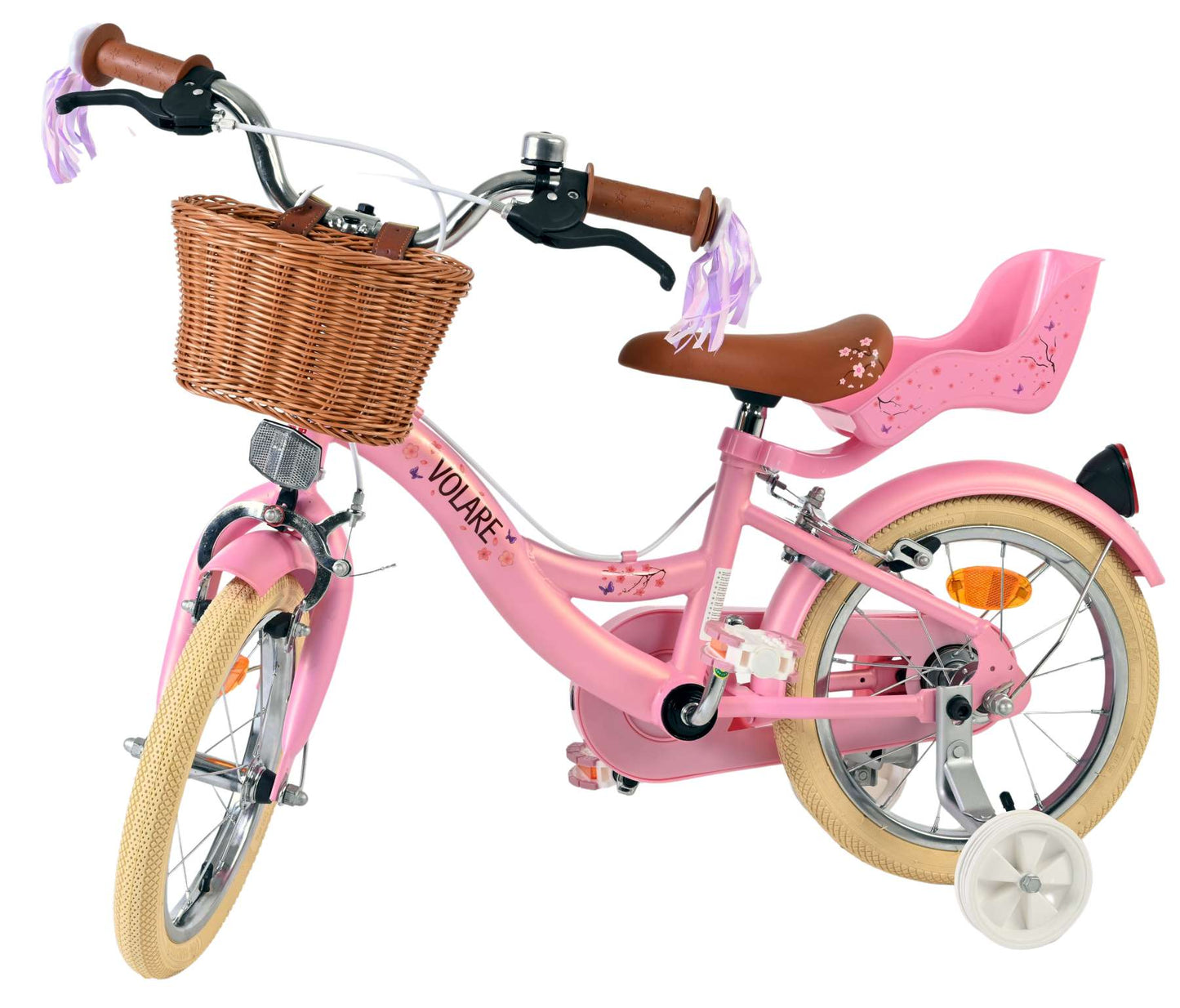 Bicicleta infantil Volare Blossom - niña - 14 pulgadas - rosa - dos frenos de mano